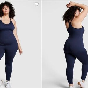 Victoria's Secret PINK XL Midnight Navy Seamless Workout Onesie